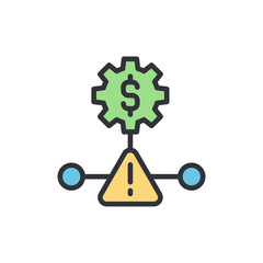 Business risk colored icons, minimalist vector illustration ,simple transparent graphic element .Isolated on white background