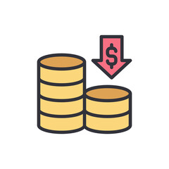 Business risk colored icons, minimalist vector illustration ,simple transparent graphic element .Isolated on white background