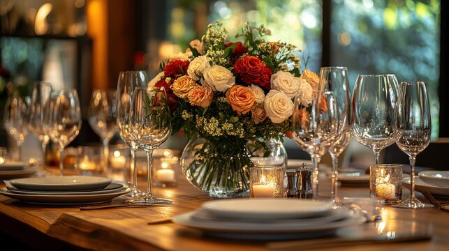 stylish dinner affair with a carefully curated menu and tasteful decor - photo for design