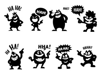 Obraz premium Bully characters set, making fun of others. vector 