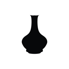 black vase isolated on white