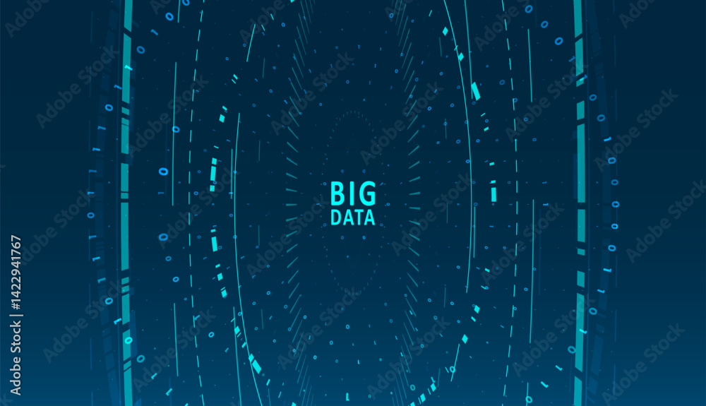 Poster abstract big data visualization. big data code representation. graphic concept for your design