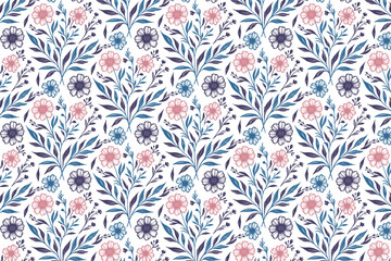 seamless line floral pattern blending natural forms and artistic style for home textile pillow wraps and fabric fashion

