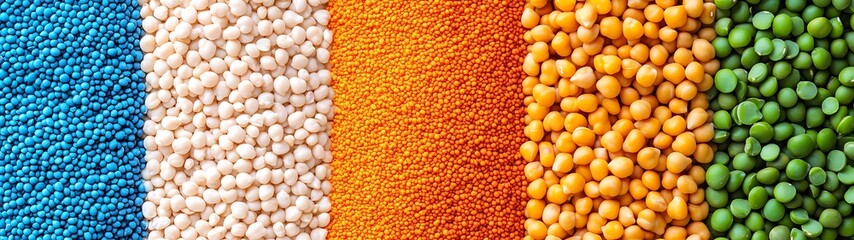 Colorful Dried Beans and Lentils