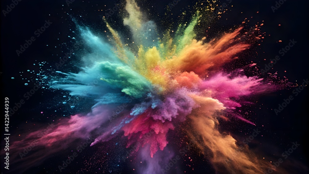 Wall mural a dynamic visual of particles radiating outward from the center, simulating an explosion of energy. 