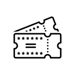 Black line icon for cinema ticket