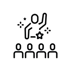 Black line icon for movie star