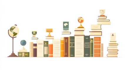 Evolution of Publishing Illustrated with Books and Objects