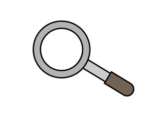 Lupa de borde gris con mango marrón