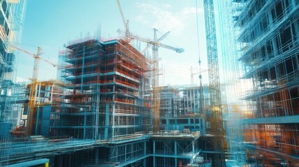 Modern city construction site