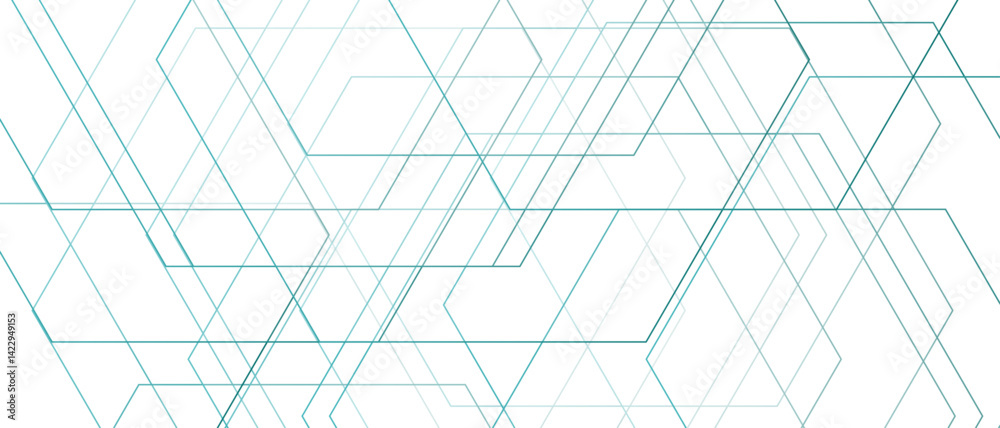 Fototapete Clean minimalistic, and futuristic abstract background with overlapping hexagonal shapes. Geometric themes of technology, innovation, and structure. grid tile and mosaic structure simple hexagonal 