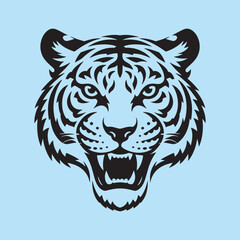 Fierce Tiger Head Vector Illustration