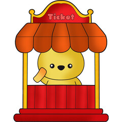 The illustration of a ticket booth