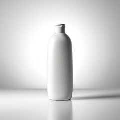 Blank White Plastic Bottle Mockup on White Background