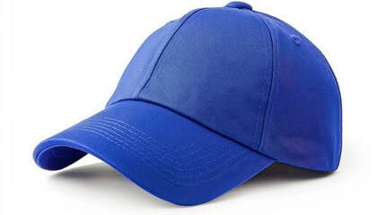 Vibrant Blue Cap on White Background