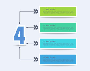 Vertical infographic design template with 4 steps or options with place for your data