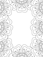 border flower coloring pages for kids