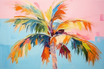 Palm tree painting plant art.