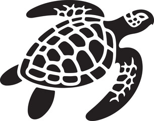 Sea turtle silhouette vector EPS, perfect for ocean life designs, marine animal icons, conservation themes, and nature-inspired artwork.