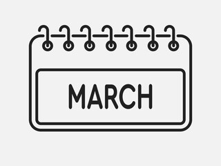 Vector template icon page calendar, month March