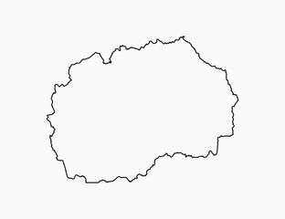 Outline map North Macedonia, line border country