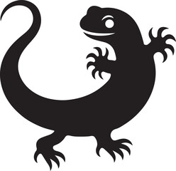Silhouette vector EPS of a salamander, ideal for wildlife designs, reptile icons, tattoos, or nature-themed creative projects.