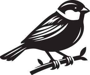 Sparrow silhouette vector EPS, ideal for bird-themed designs, nature graphics, wildlife icons, and minimalist illustrations.