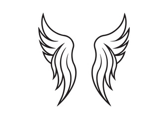 Obraz premium Angel Wing Silhouette Vector