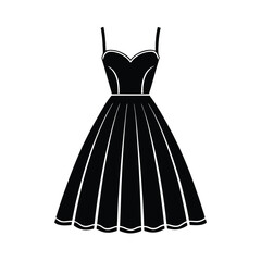 Vector illustration of a woman's black dress on a white background