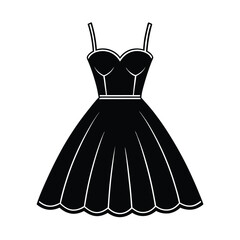 Vector illustration of a woman's black dress on a white background
