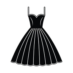 Vector illustration of a woman's black dress on a white background