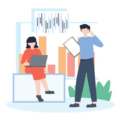 Data Analysis: Businesspeople Reviewing Charts and Graphs