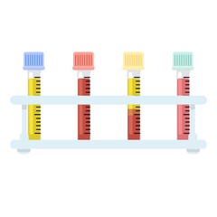 blood test tubs, blood collection tubes isolated on transparency background, PNG