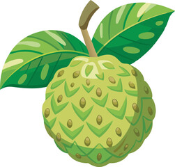 A vibrant vector art illustration of a delicious breadfruit, showcasing rich colors and detail, perfect for tropical food-themed designs.