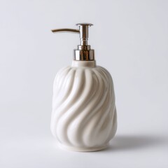 Obraz premium Elegant Cream Ceramic Soap Dispenser with Chrome Pump
