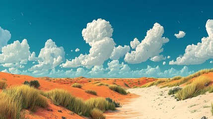 Sunny Desert Pathway Cloudscape