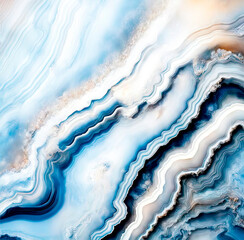 Luxurious texture of blue polished blue agate with space for text.