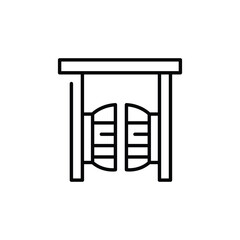 Saloon doors icon. Simple saloon doors icon for social media, app, and web design. Vector illustration