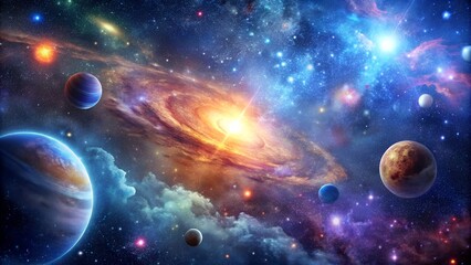 Cosmic Space with Stars and Nebula