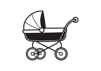Baby Carriage silhouette vector