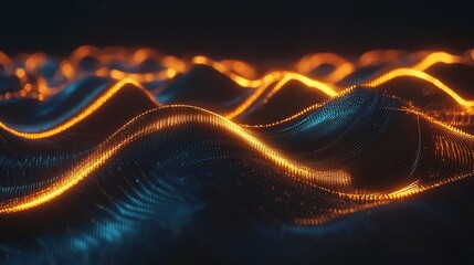 Abstract Glowing Wave Pattern, A Futuristic and Dynamic Background