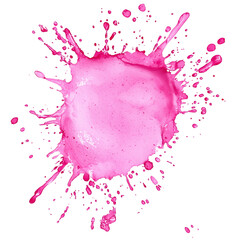 Pink paint splash design element on a background isolated on transparent  background png