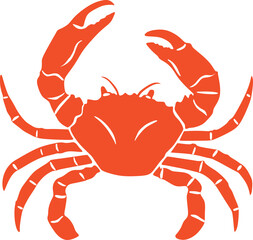 red crab on white background