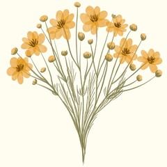 Seamless watercolour and unique floral pattern background for covers, notes, Soft backgrounds colour. Watercolour art work. Flower stalk.