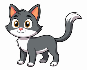 Obraz premium Cute Cartoon Cat Illustration. Adorable Feline Design