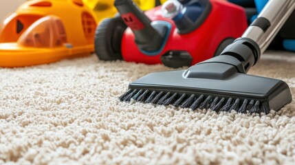 Different Carpet Cleaning Methods on White Background