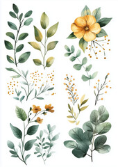 seamless background with flowers,Watercolor floral design for card making