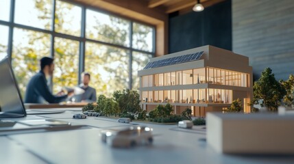Architectural model showcasing sustainable building design and collaboration