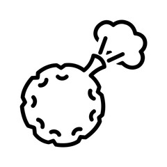 Vector black line icon for Whoopee cushion