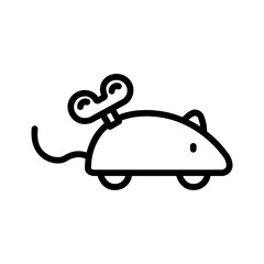 Vector black line icon for Fake mouse